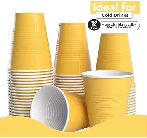 18 Oz. Yellow Plastic Cups | 50 Ct.