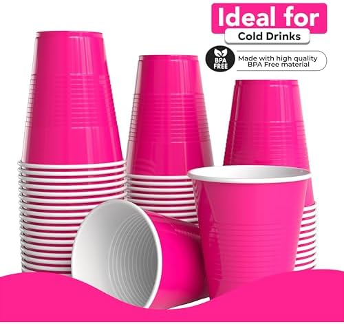18 Oz. Cerise Plastic Cups | 50 Ct.