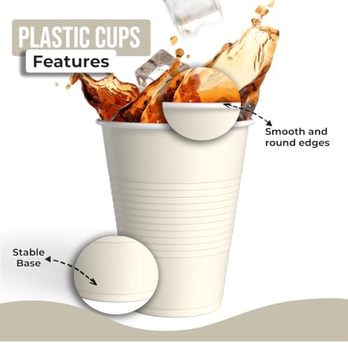 18 Oz. Ivory Plastic Cups | 50 Ct.