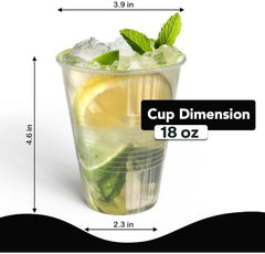 18 Oz. Clear Plastic Cups | 50 Ct.