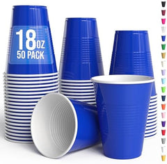 18 Oz. Dark Blue Plastic Cups | 50 Ct.