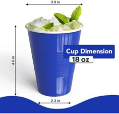 18 Oz. Dark Blue Plastic Cups | 50 Ct.