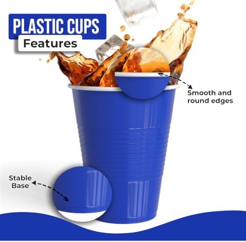 18 Oz. Dark Blue Plastic Cups | 50 Ct.