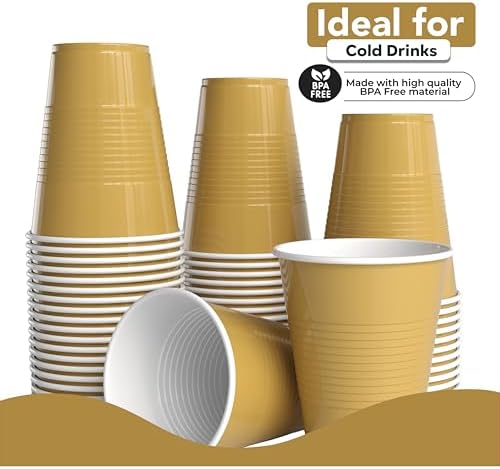 18 Oz. Gold Plastic Cups | 50 Ct.