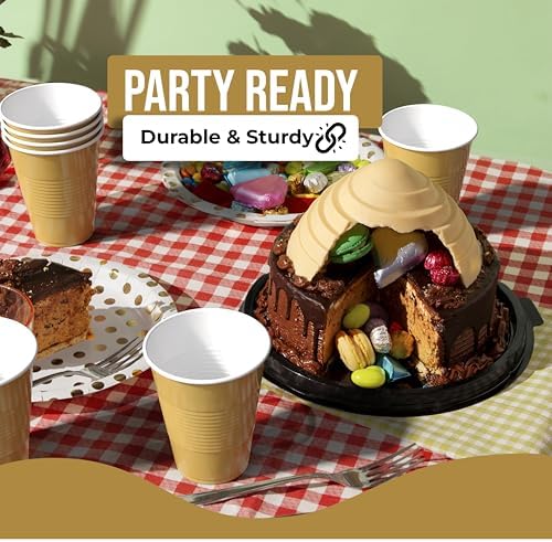 18 Oz. Gold Plastic Cups | 50 Ct.