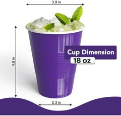 18 Oz. Purple Plastic Cups | 50 Ct.