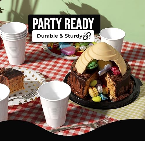 18 Oz. White Plastic Cups | 50 Ct.