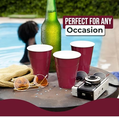 18 Oz. Burgundy Plastic Cups | 50 Ct.