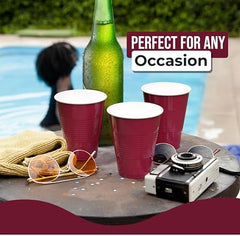 18 Oz. Burgundy Plastic Cups | 50 Ct.