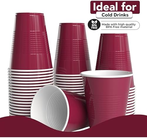 18 Oz. Burgundy Plastic Cups | 50 Ct.