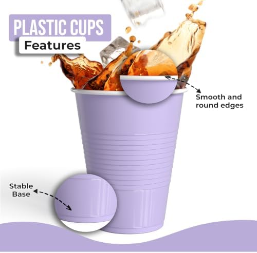 18 Oz. Lavender Plastic Cups | 50 Ct.