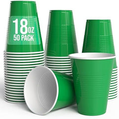 18 Oz. Emerald Green Plastic Cups | 50 Ct.