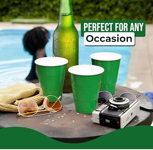 18 Oz. Emerald Green Plastic Cups | 50 Ct.