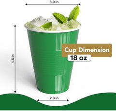 18 Oz. Emerald Green Plastic Cups | 50 Ct.