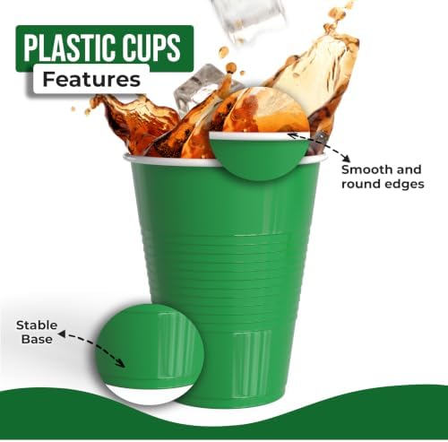 18 Oz. Emerald Green Plastic Cups | 50 Ct.
