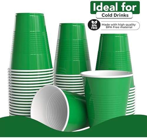 18 Oz. Emerald Green Plastic Cups | 50 Ct.