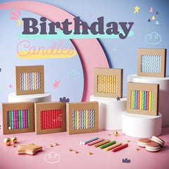 Large Glitter Spiral Birthday Candles - Brights