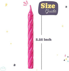 Large Glitter Spiral Birthday Candles - Brights