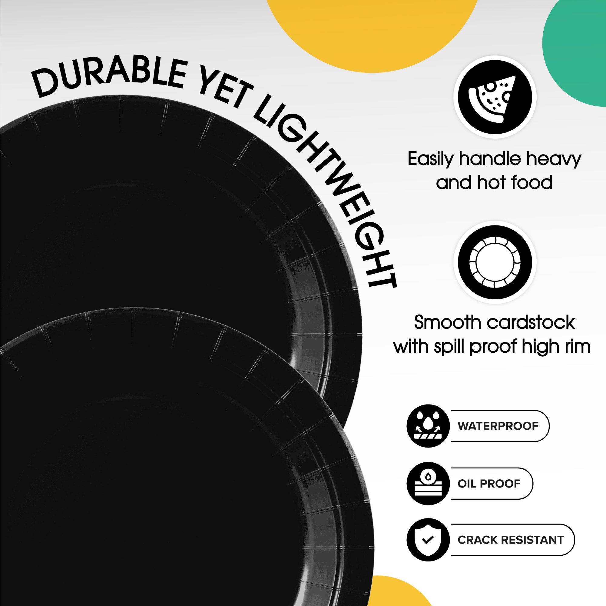 9 in. Black Paper Plates | Case of 1000
