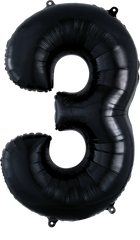 Black Number "3" SuperShape Foil Balloon | 34"