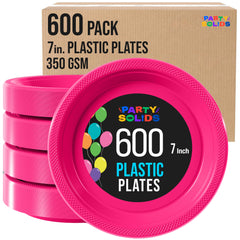 7 in. Cerise Plastic Plates | Case of 600
