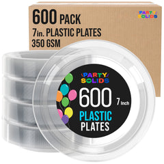 7 in. Clear Plastic Plates | Case of 600