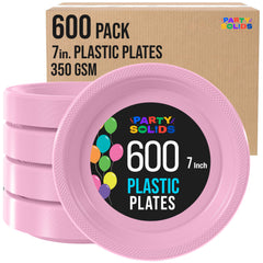 7 in. Pink Plastic Plates | Case of 600