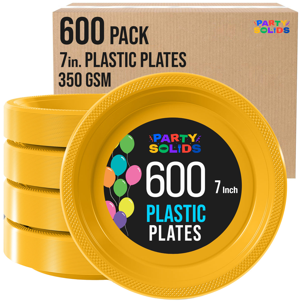 7 in. Yellow Plastic Plates | Case of 600