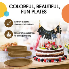 9 In. Bronze Paper Plates - 20 Ct.