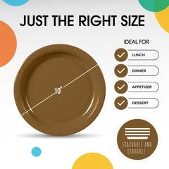 10 In. Bronze Paper Plates - 20 Ct.