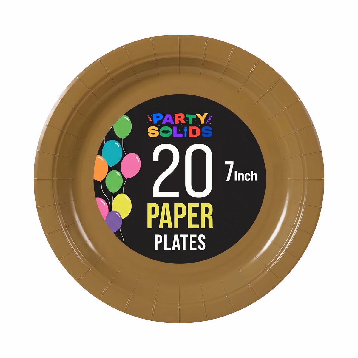 7 In. Bronze Paper Plates - 20 Ct.
