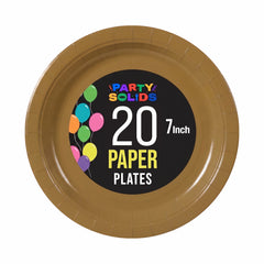 7 In. Bronze Paper Plates - 20 Ct.