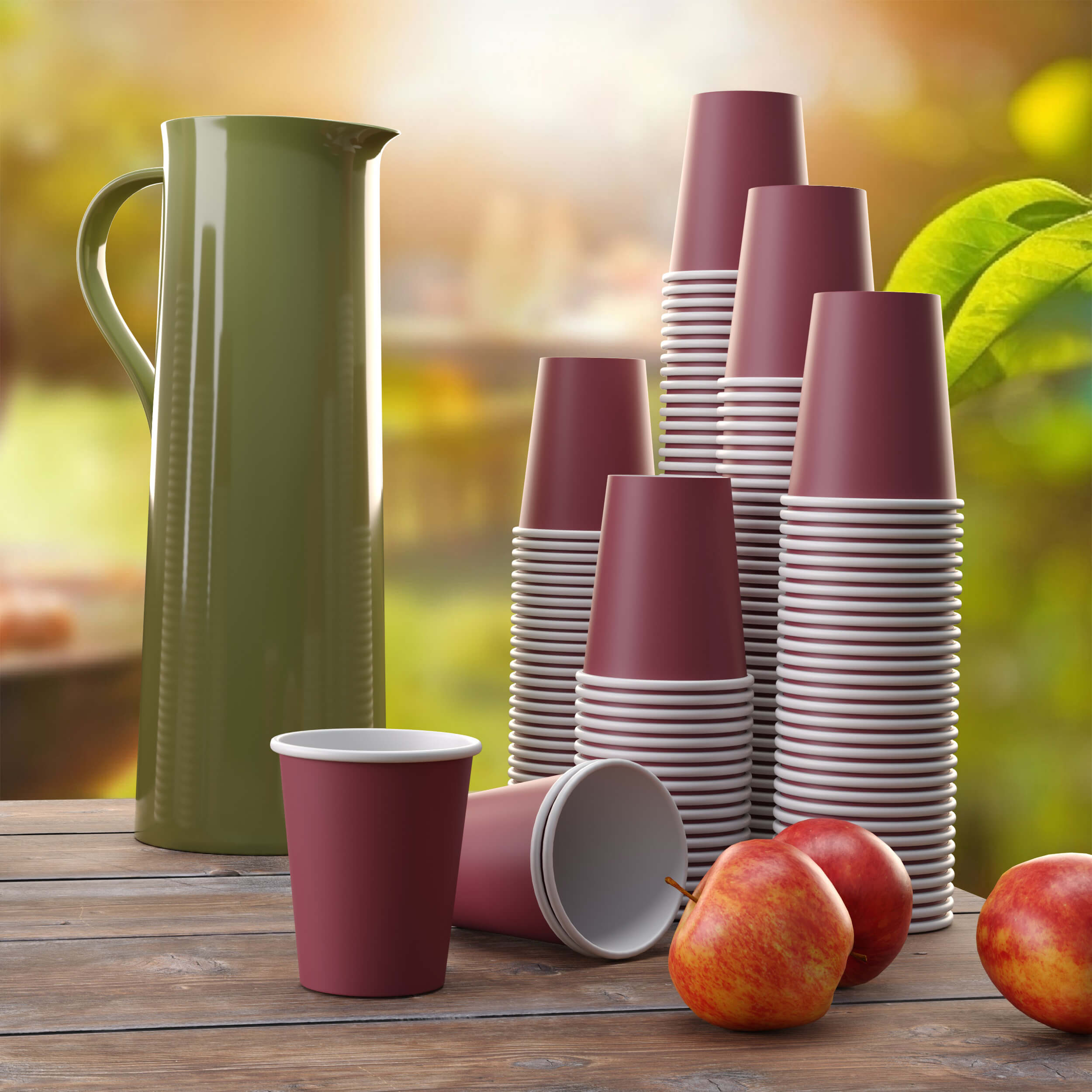 9 Oz. Burgundy Paper Cups | 100 Count