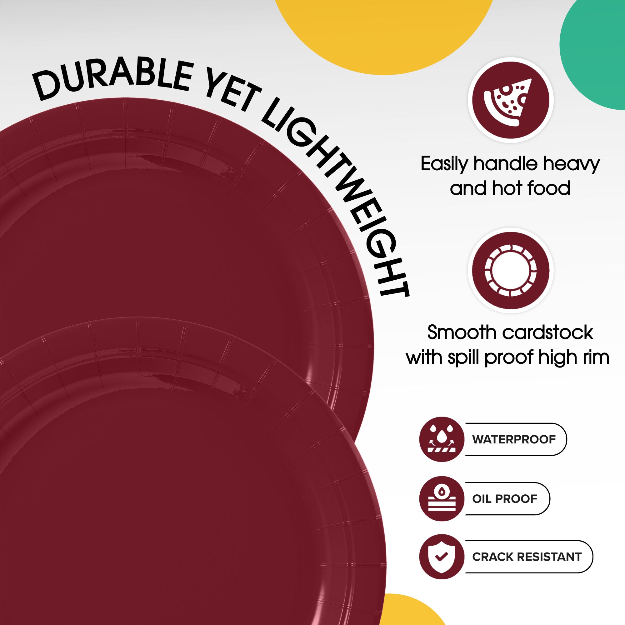 7 in. Burgundy Paper Plates | 100 Count