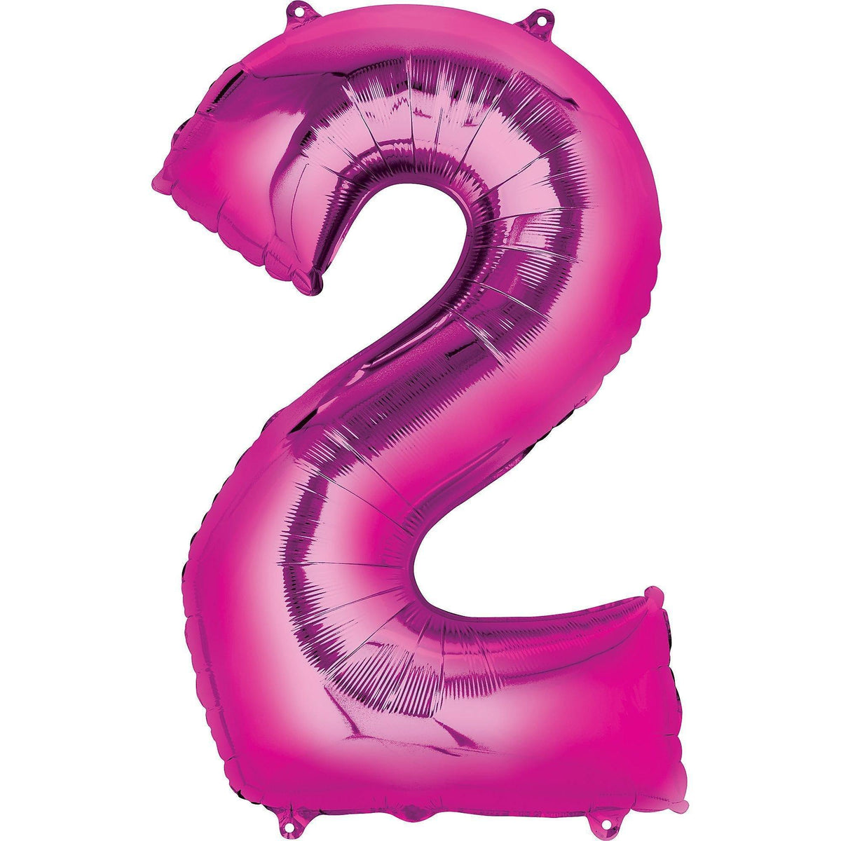 Bright Pink Number 2 Foil Balloon - 34"