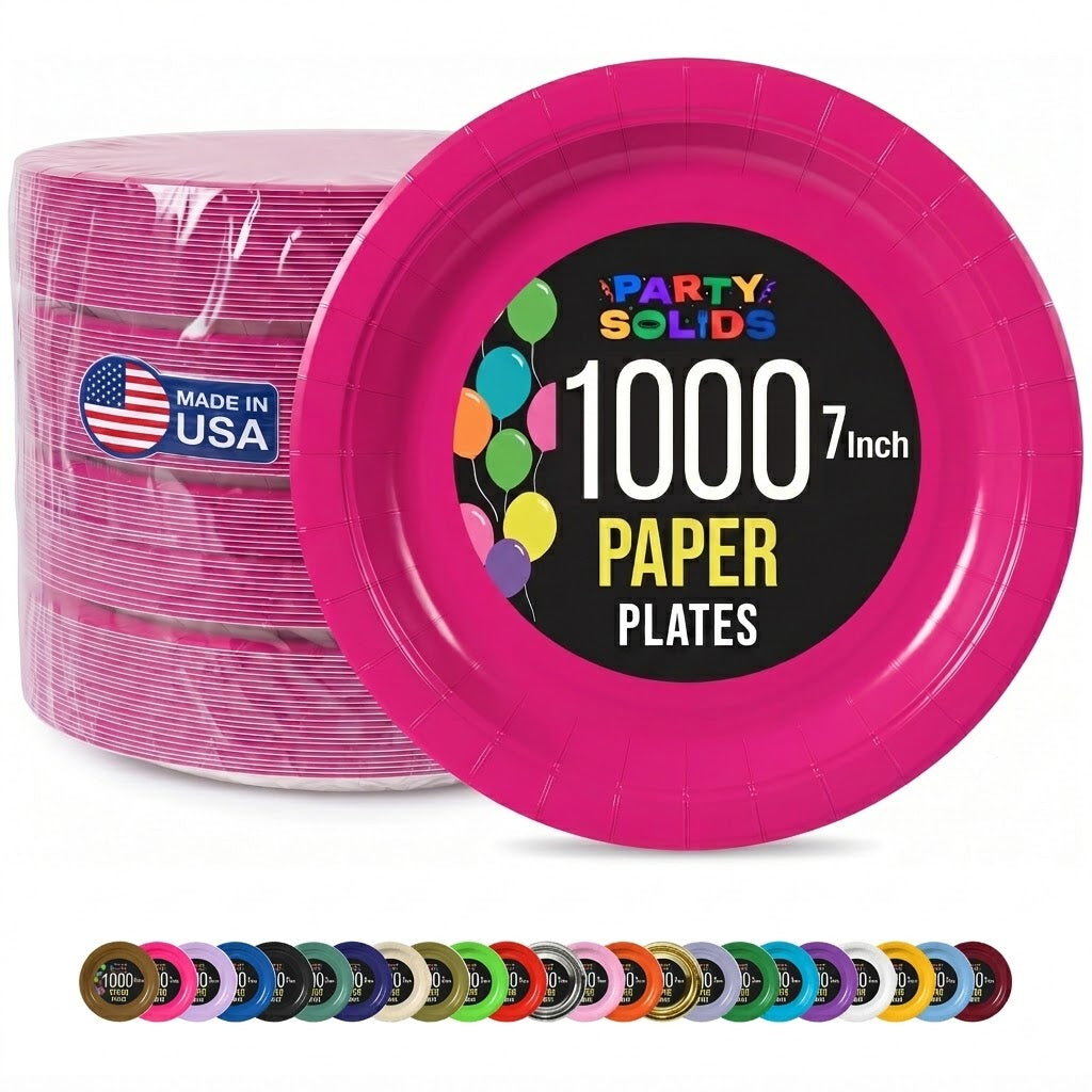 7 in. Cerise Paper Plates | Case of 1000