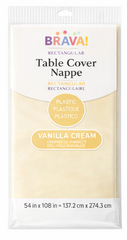 Vanilla Cream Rectangular Plastic Table Cover - 54x108 inches