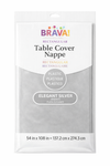 Elegant Silver Plastic Table Cover - 54x108