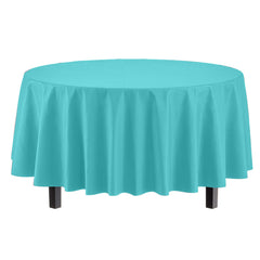 Round Aqua Blue Table Covers | 12 Pack