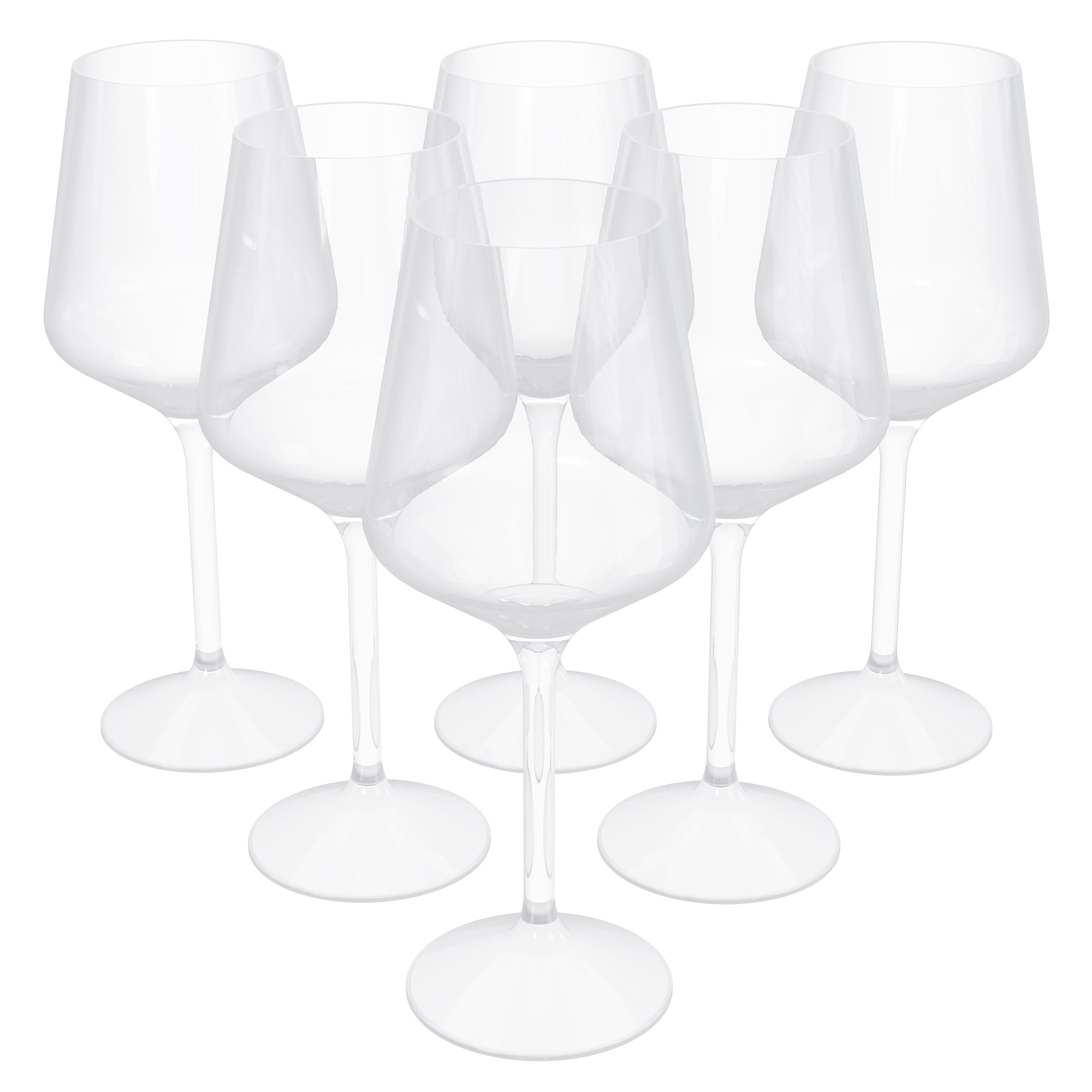 16 Oz. Clear Stemmed Wine Glasses | 6 Count