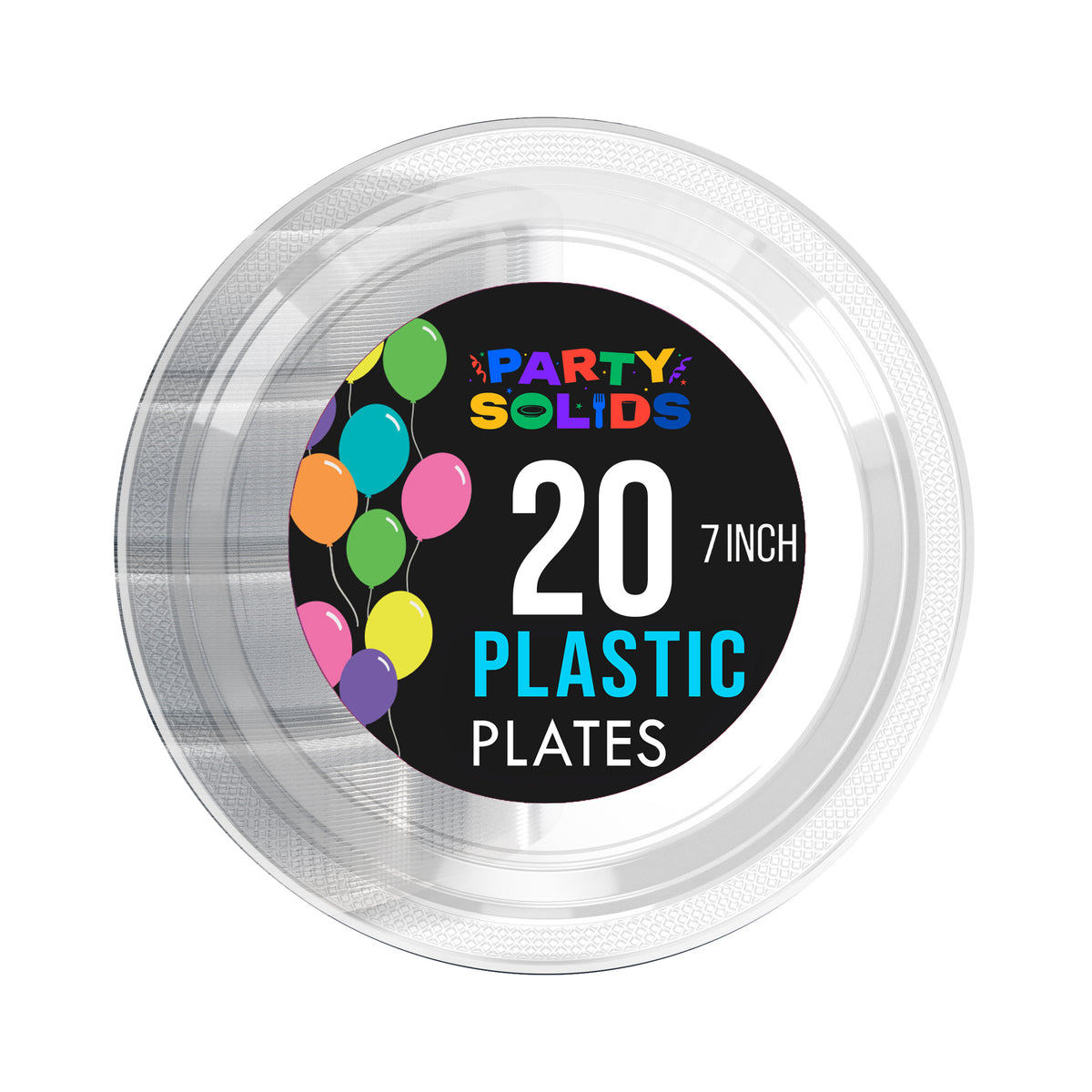7 In. Clear Plastic Plates - 20 Ct.