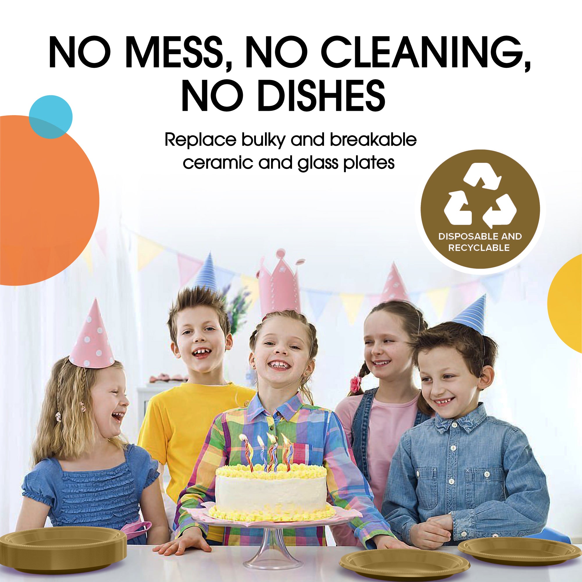 7 in. Gold Plastic Plates | Case of 600