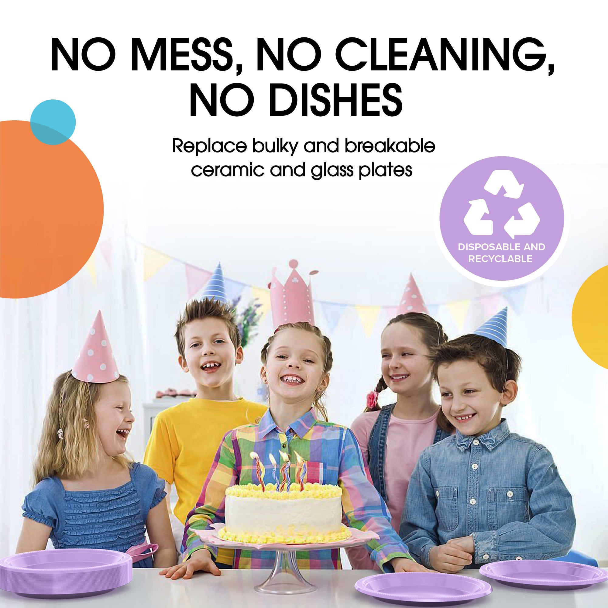 7 in. Lavender Plastic Plates | Case of 600