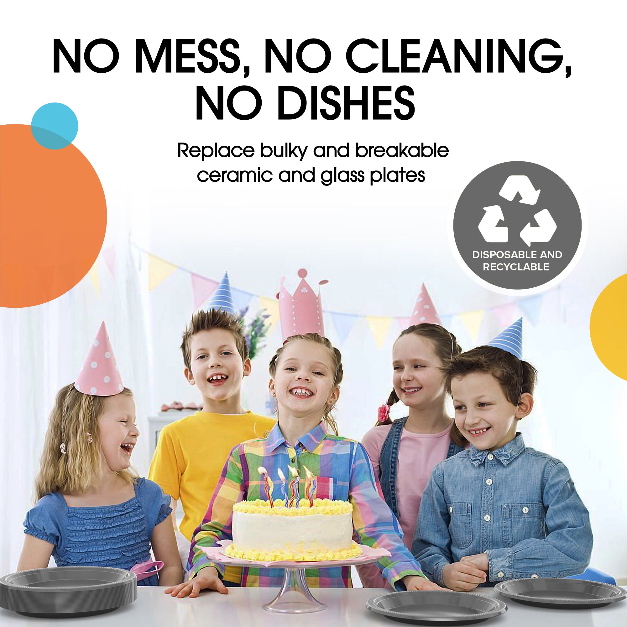 7 in. Silver Plastic Plates | Case of 600