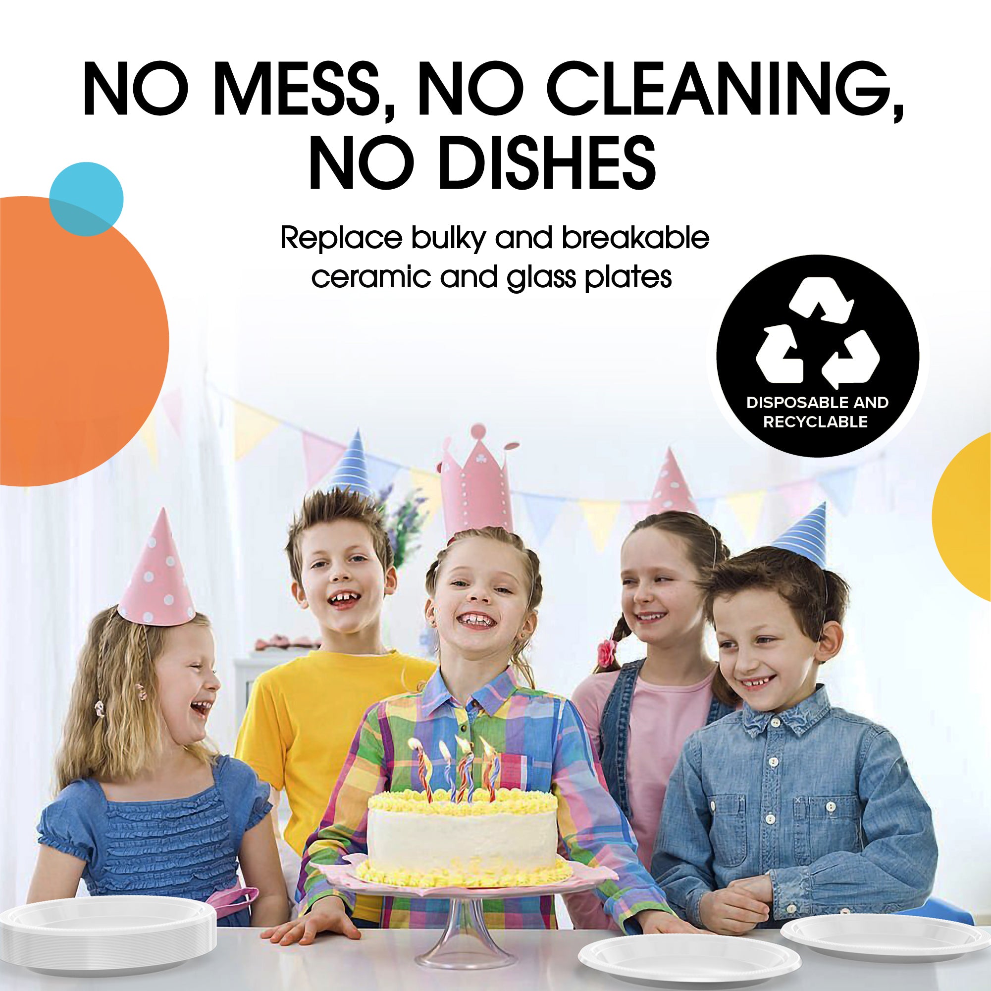 7 in. White Plastic Plates | Case of 600