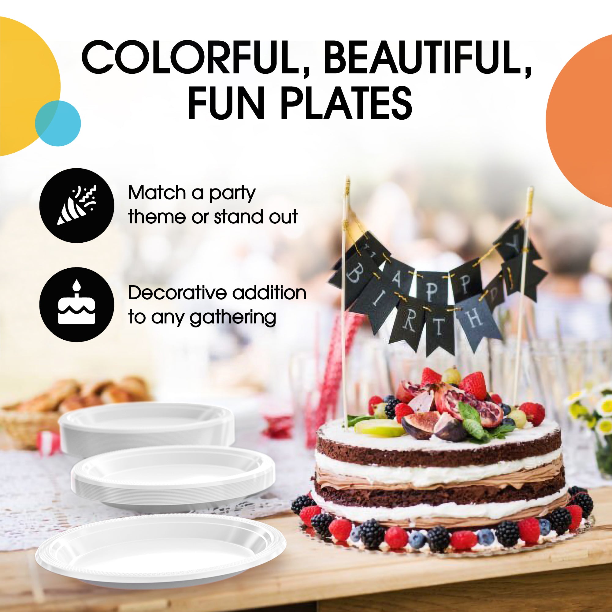7 in. White Plastic Plates | 100 Count