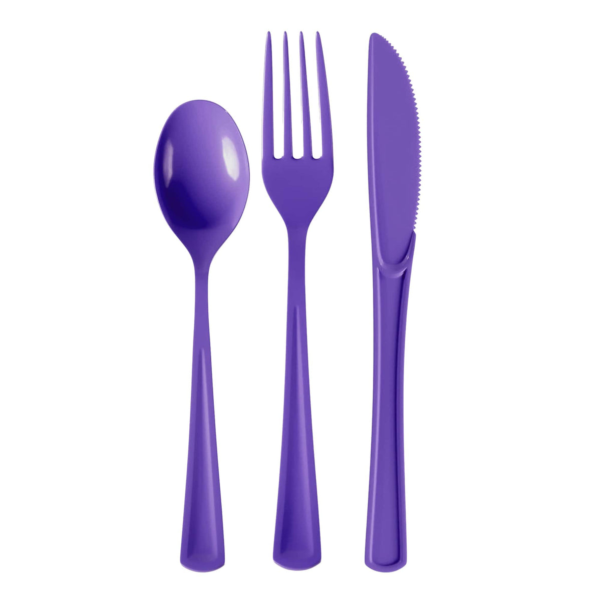 Heavy Duty Purple Cutlery Combo - 24 Count