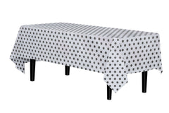 Black Polka Dot Plastic Table Covers | 12 Pack