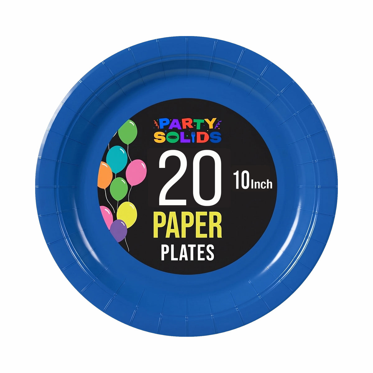 10 In. Dark Blue Paper Plates - 20 Ct.