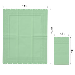 3 Ply Pistachio Green Scalloped Napkins - 20 Ct.